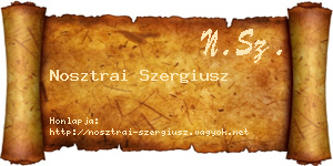 Nosztrai Szergiusz névjegykártya